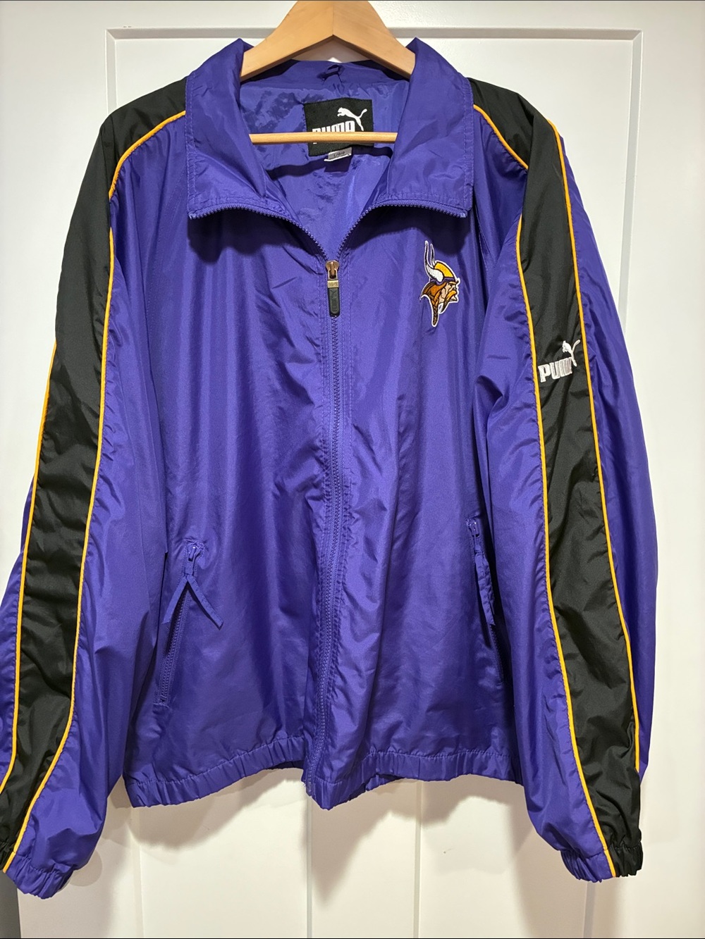 Vintage Puma Purple and Black Minnesota Vikings Windbreaker Jacket